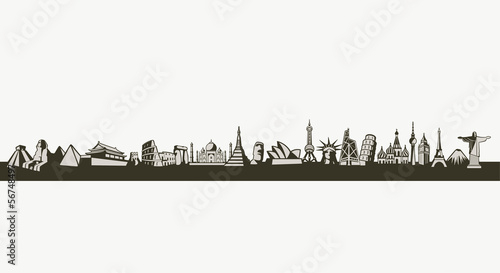 Vector: landmarks of the world landmarks of the world