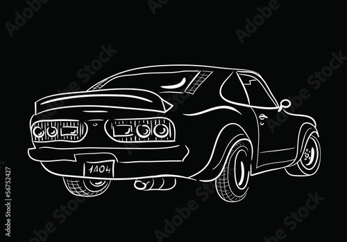 Vector: sketch car back sketch car back