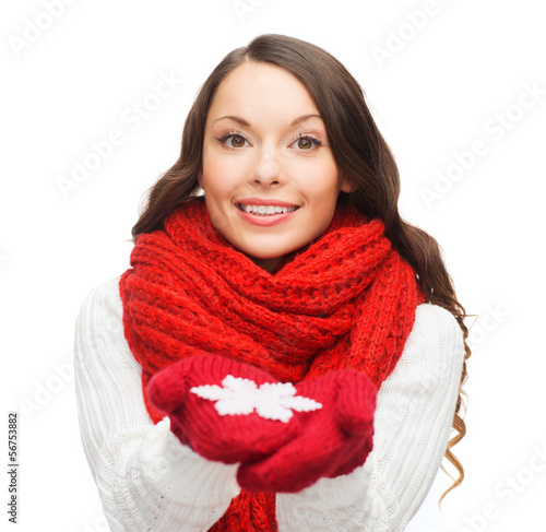 Photo: woman with big snowflake woman with big snowflake
