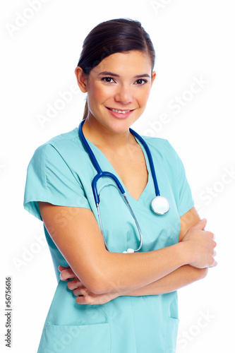 Photo: Smiling medical doctor woman. Smiling medical doctor woman.