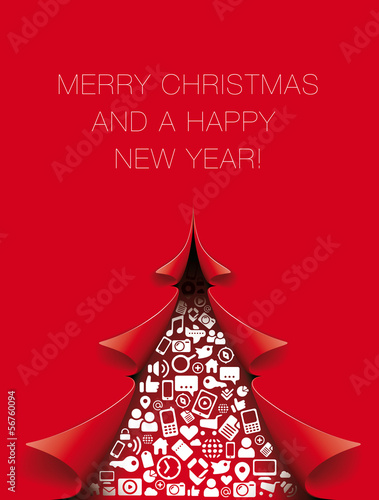 Vector: Social media Icon Christmas tree Social media Icon Christmas tree
