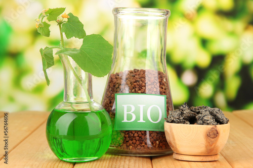 Photo: Conceptual photo of bio fuel. On bright background Conceptual photo of bio fuel. On bright background