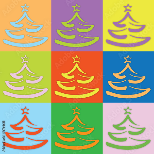 Illustration: Farbiger Weihnachtsbaum Farbiger Weihnachtsbaum