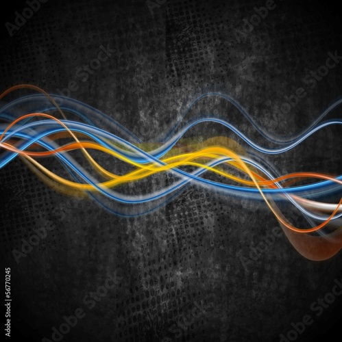 Vector: Colourful glowing waves vector grunge design Colourful glowing waves vector grunge design