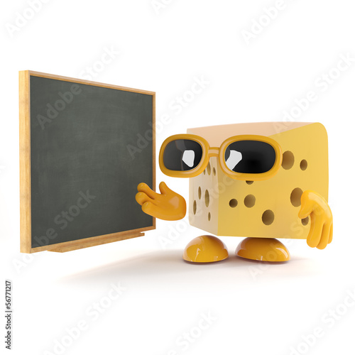 Illustration: Cheese teaches at the blackboard Cheese teaches at the blackboard