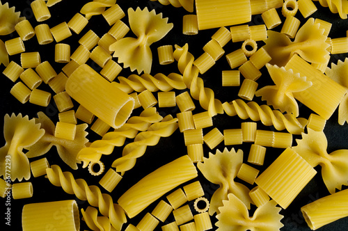 Photo: Pasta on black background Pasta on black background