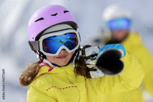 Photo: Skiing, skier, winter sports - portrait of young skier Skiing, skier, winter sports - portrait of young skier