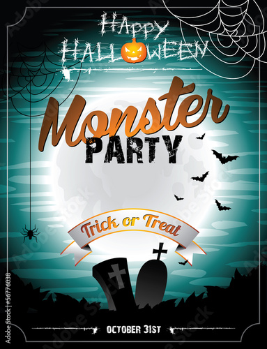 Vector: Vector Halloween illustration on a Monster Party theme. Vector Halloween illustration on a Monster Party theme.
