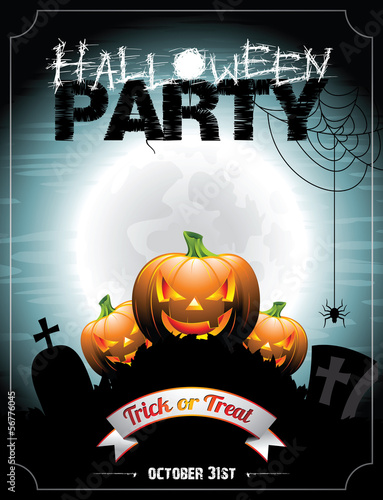 Vector: Vector illustration on a Halloween Party theme. Vector illustration on a Halloween Party theme.