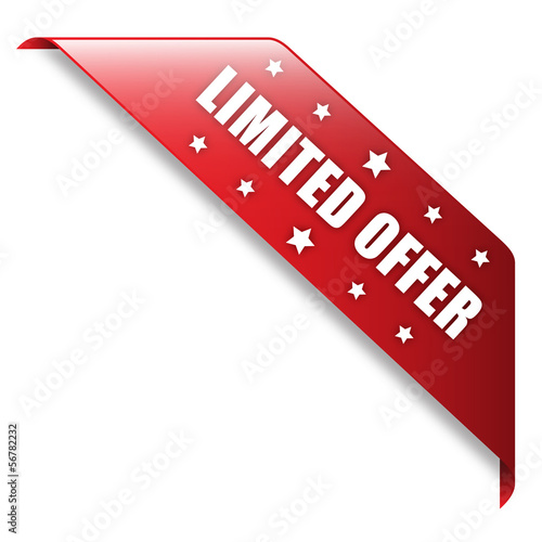 Illustration: “LIMITED OFFER” Ribbon (button icon label stamp marketing) “LIMITED OFFER” Ribbon (button icon label stamp marketing)