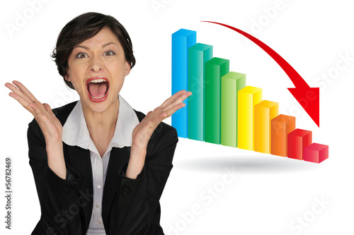 Photo: Shocked businesswoman had lost money Shocked businesswoman had lost money