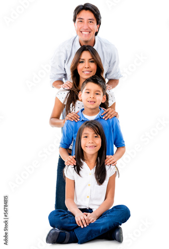 Photo: Happy family in a row Happy family in a row