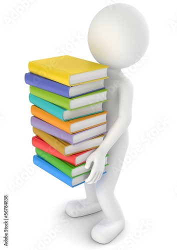Illustration: Männchen Bücher tragen Männchen Bücher tragen