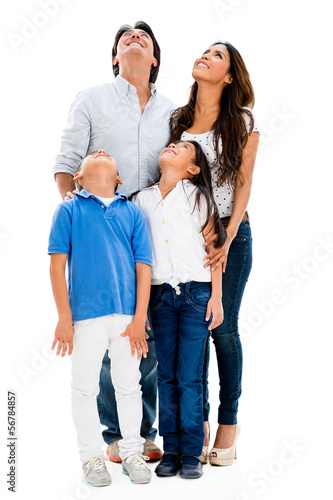 Photo: Family looking up Family looking up