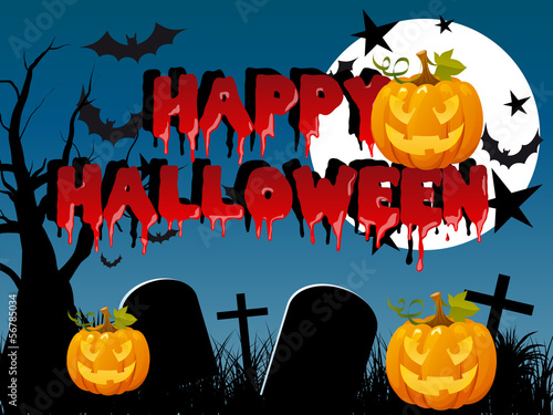 Vector: halloween cimetire citrouille halloween cimetire citrouille
