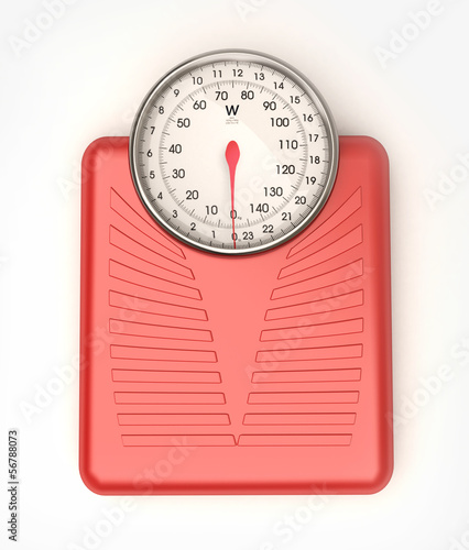 Illustration: Weight scale red Weight scale red