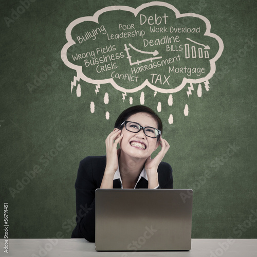 Photo: Stressed Beautiful Businesswoman Stressed Beautiful Businesswoman