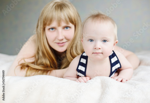 Photo: mother and her baby son mother and her baby son