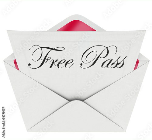 Illustration: Free Pass Invitation Card Envelope Open Mail Free Pass Invitation Card Envelope Open Mail