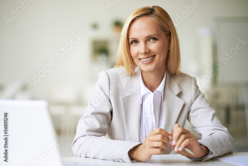 Photo: Businesswoman at workplace Businesswoman at workplace