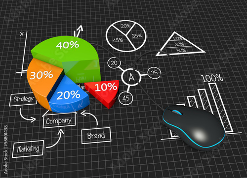 Illustration: Business graphs and charts Business graphs and charts