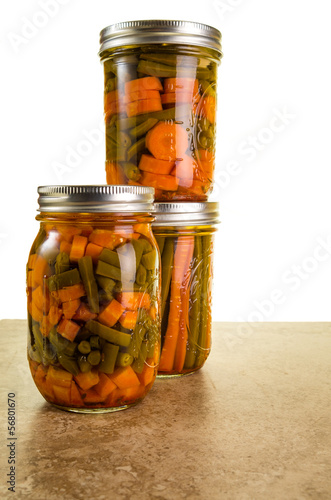 Photo: Preserved beans and carrots in a jar Preserved beans and carrots in a jar