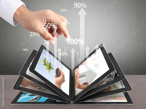 Photo: touch screen tablet with graph touch screen tablet with graph