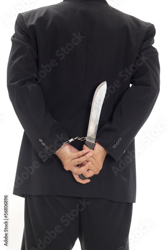 Photo: Man with handcuff and knife - Keywords Man with handcuff and knife - Keywords