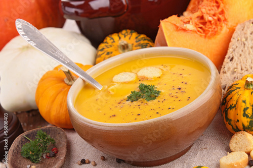 Photo: bowl of pumpkin soup bowl of pumpkin soup