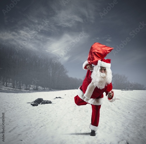 Photo: Running Santa Claus Running Santa Claus