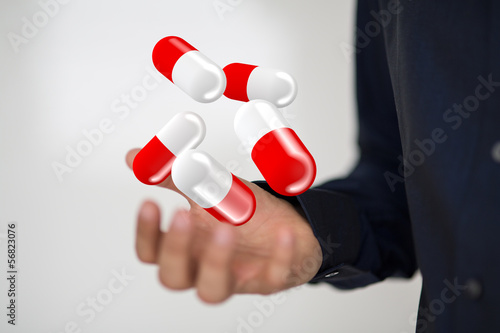 Illustration: hand pills hand pills
