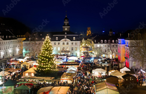 Fototapeta Saarbrücken Weihnachtsmarkt Christkindlmarkt Schlossplatz Winter