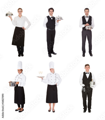 Photo: Group Of Waiter And Waitress Group Of Waiter And Waitress