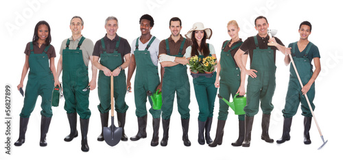 Photo: Group Of Gardener Workers Group Of Gardener Workers