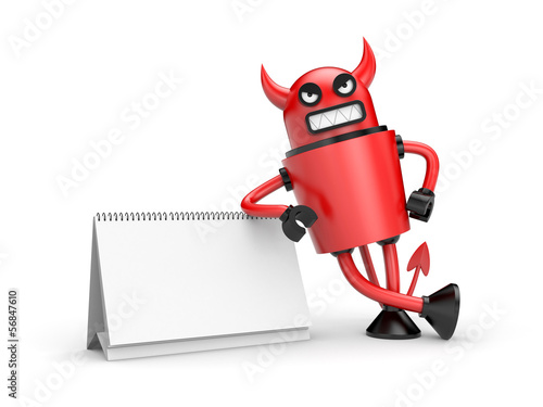 Illustration: Devil with calendar Devil with calendar