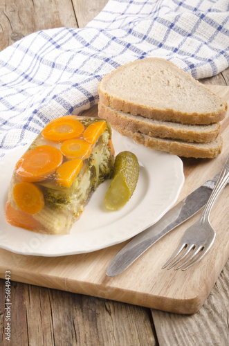 Photo: vegetable in aspic and bread vegetable in aspic and bread