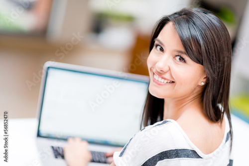 Photo: Woman working online Woman working online