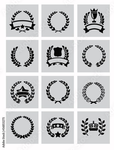 Vector: laurel wreaths icon laurel wreaths icon
