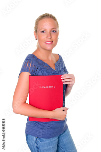 Photo: Frau mit Bewerbungsmappe Frau mit Bewerbungsmappe