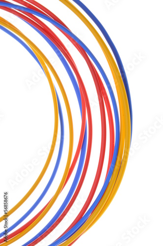 Photo: Colored wires used in electrical and computer networks Colored wires used in electrical and computer networks
