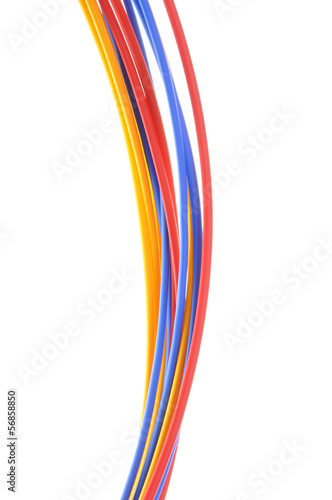 Photo: Colored wires used in electrical and computer networks Colored wires used in electrical and computer networks