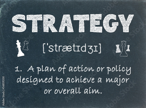 Illustration: STRATEGY Definition on Blackboard (business marketing planning) STRATEGY Definition on Blackboard (business marketing planning)