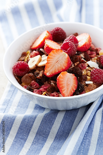 Photo: Granola with fresh and dried fruits Granola with fresh and dried fruits