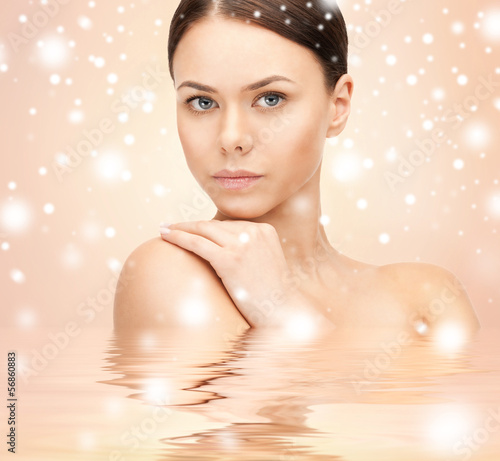 Photo: face, hands and shoulders of beautiful woman face, hands and shoulders of beautiful woman