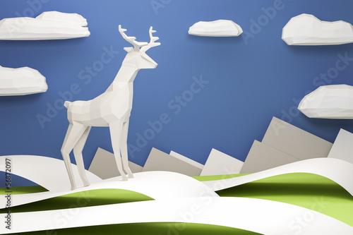Illustration: Paper Deer Christmas Paper Deer Christmas
