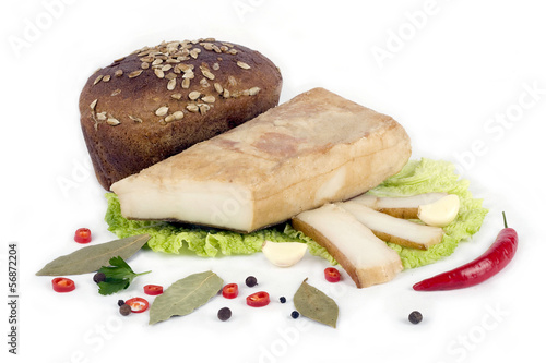 Photo: appetizer bacon with bread appetizer bacon with bread
