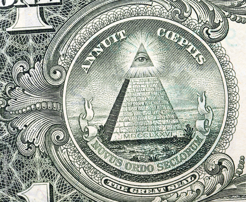 Photo: Macro image of a dollar. Macro image of a dollar.