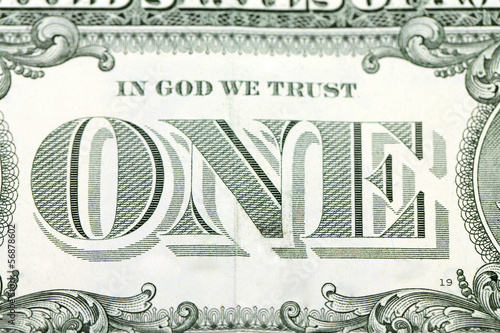 Photo: Macro image of a dollar. Macro image of a dollar.