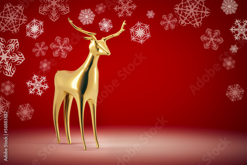 Illustration: golden reindeer golden reindeer