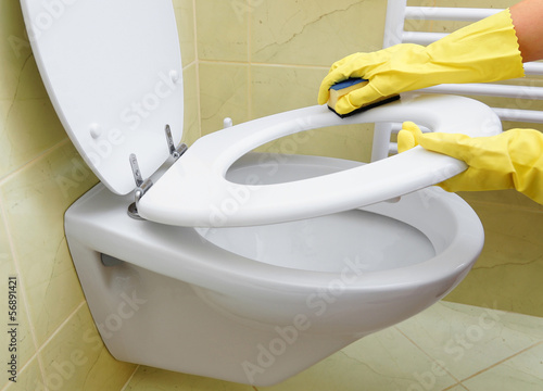 Photo: cleaning toilet cleaning toilet